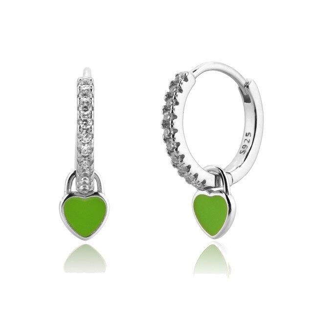 PENDIENTES PLATA HEARTLY VERDE - hemerastore