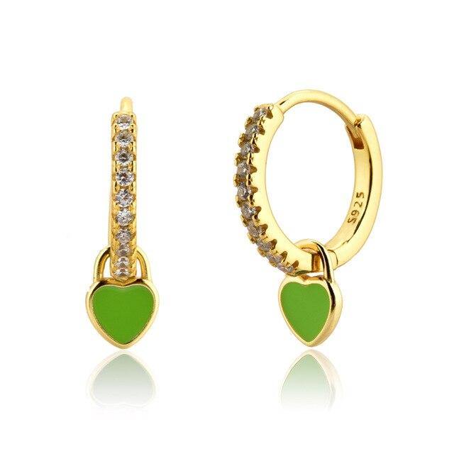 PENDIENTES ORO HEARTLY VERDE - hemerastore