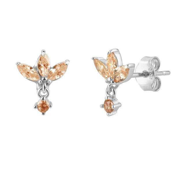 PENDIENTES PLATA IRIS CHAMPAGNE - hemerastore