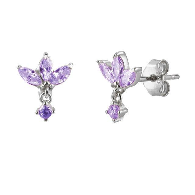 PENDIENTES PLATA IRIS LILA - hemerastore