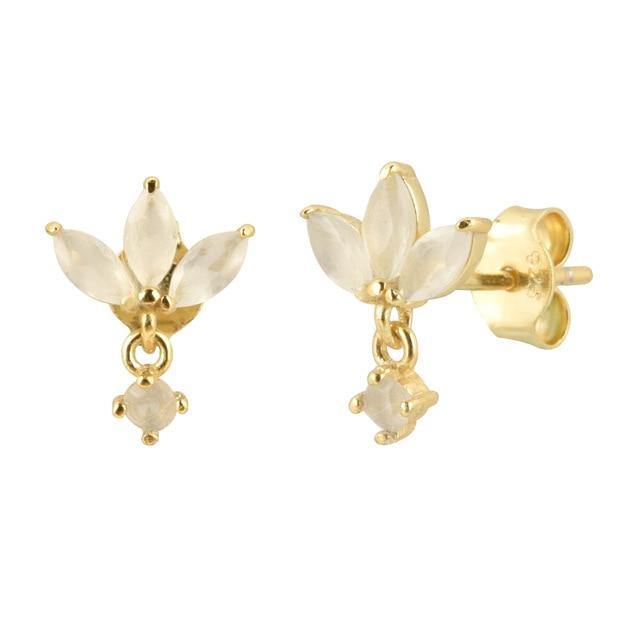 PENDIENTES ORO IRIS BLANCO - hemerastore