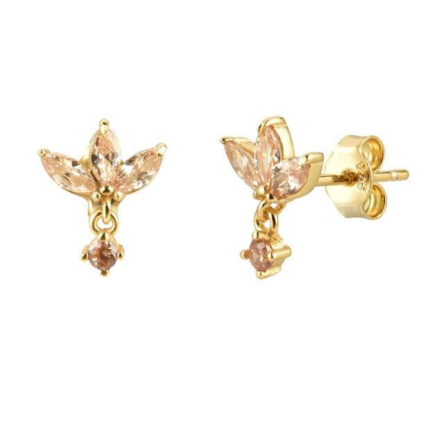 PENDIENTES ORO IRIS CHAMPAGNE - hemerastore