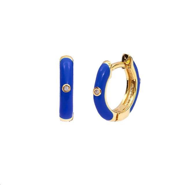 PENDIENTES ORO GUMER AZUL - hemerastore