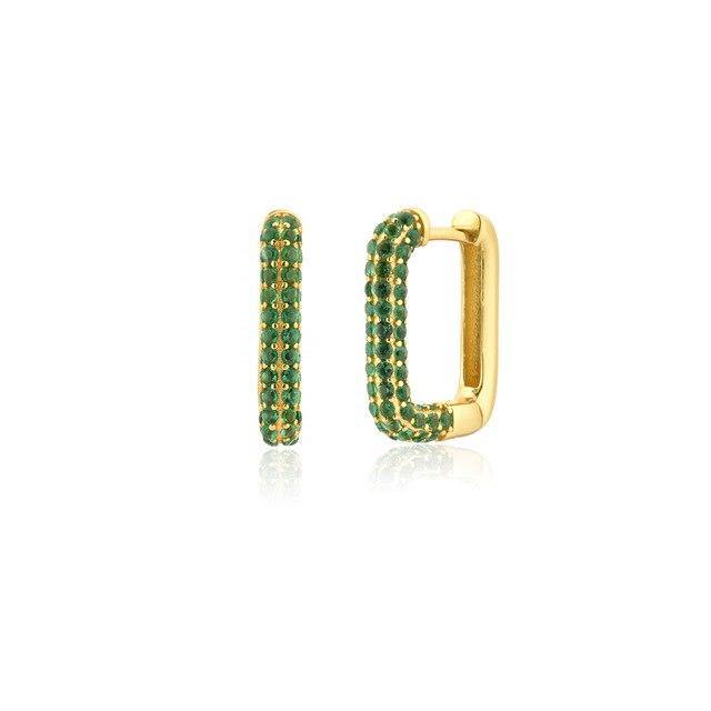 PENDIENTES ORO DOES VERDE - hemerastore