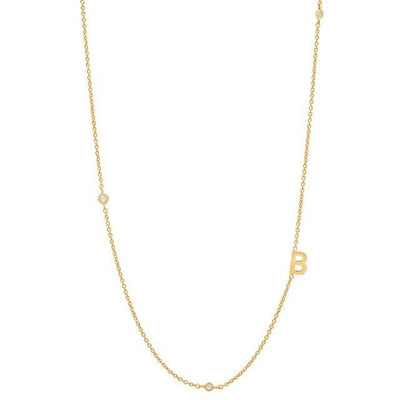 INITIAL ZIRCON GOLD NECKLACE