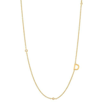 INITIAL ZIRCON GOLD NECKLACE