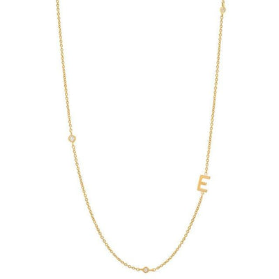 INITIAL ZIRCON GOLD NECKLACE