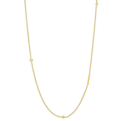 INITIAL ZIRCON GOLD NECKLACE