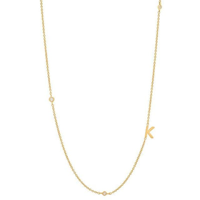 INITIAL ZIRCON GOLD NECKLACE