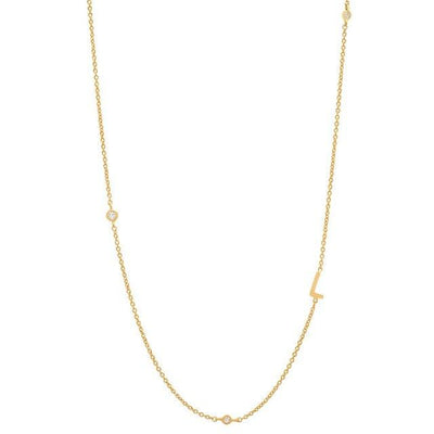 INITIAL ZIRCON GOLD NECKLACE