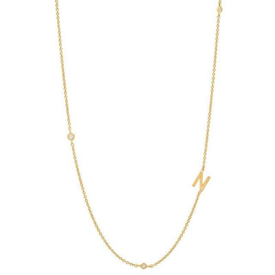 INITIAL ZIRCON GOLD NECKLACE