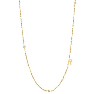 INITIAL ZIRCON GOLD NECKLACE