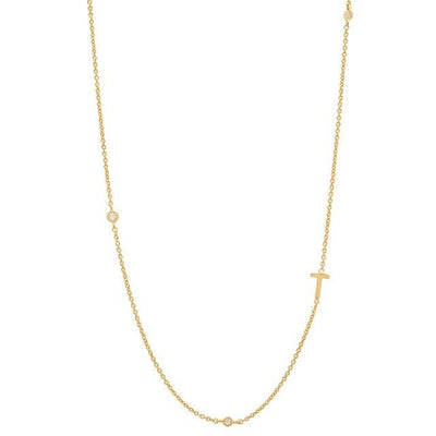 INITIAL ZIRCON GOLD NECKLACE