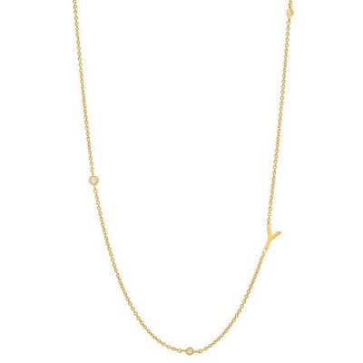 INITIAL ZIRCON GOLD NECKLACE